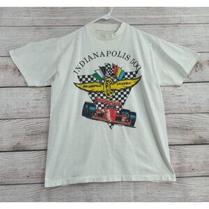 Vintage 1992 Indianapolis 500 Speedway T-Shirt Adult Size S White Single Stitch